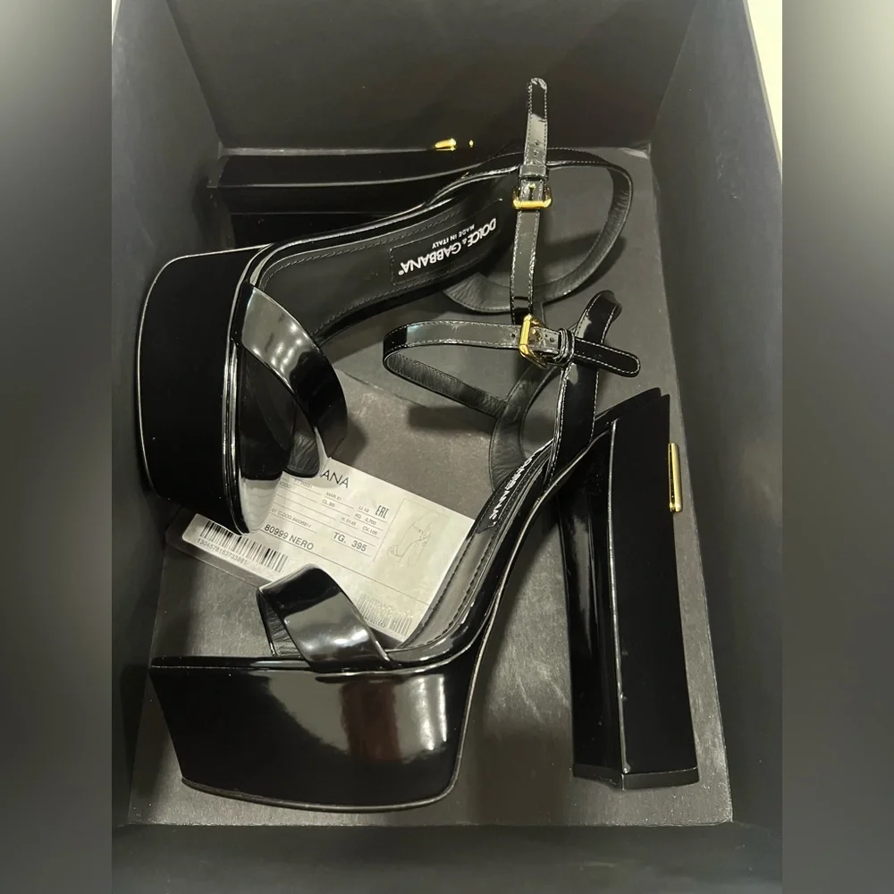 Dolce & Gabbana Polished calfskin platform sandals